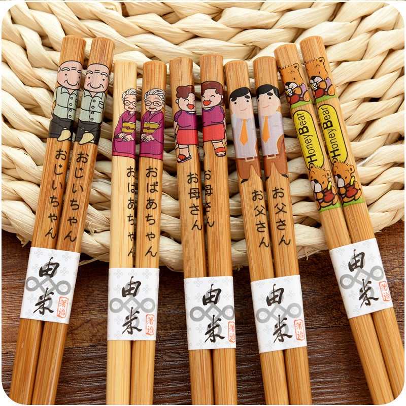 5 paires de baguettes chinoises en bambou